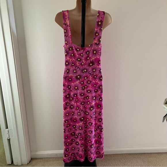 Vintage Maxi Dress Floral Pink Sun Dress Pacific Palm Size Small Summer Cover Up - Picture 11 of 14